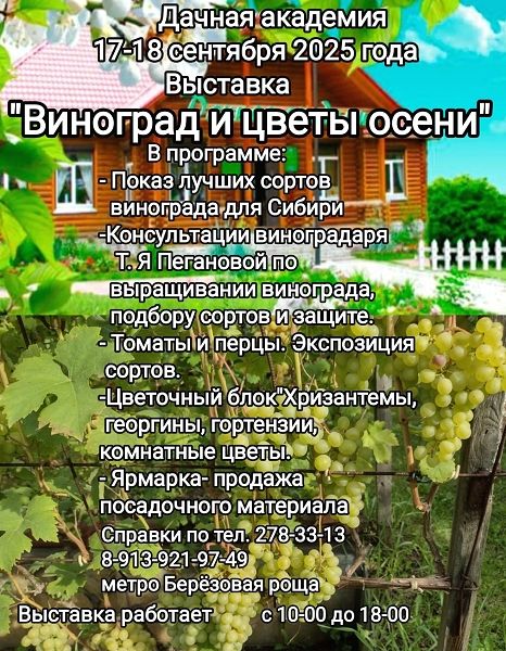 Выставка «Виноград и цветы осени» в Дачной академии